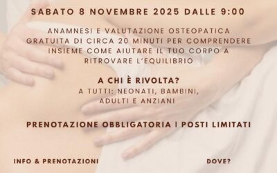 GIORNATA DI SCREENING OSTEOPATICO GRATUITO 8 NOVEMBRE 2025